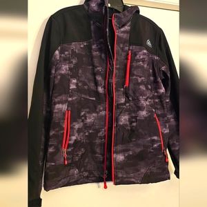 Camouflage red and black boys winter jacket